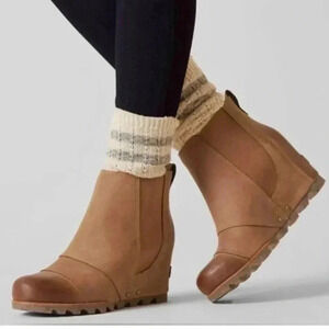 Sorel Womens Lea Wedge Booties in Elk Curry size 8.5